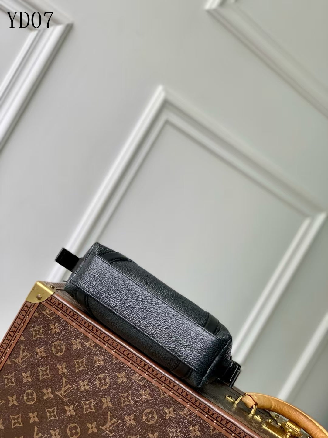 Black Leather Speedy Satchel Bag