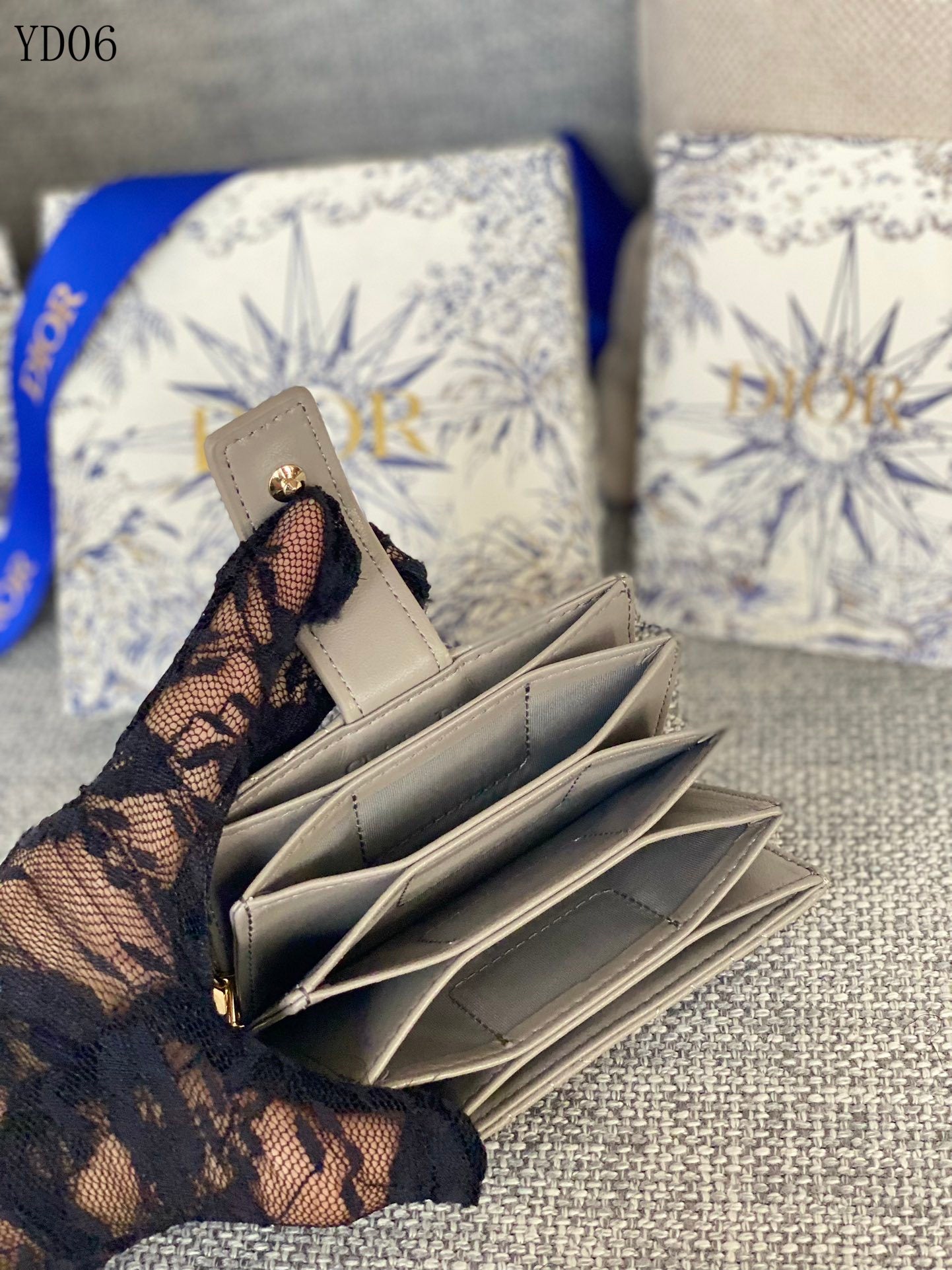 Quilted Leather Compact Wallet