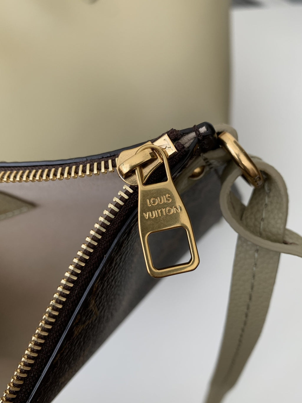 Calfskin Leather Tote Bag with Monogram Pouch