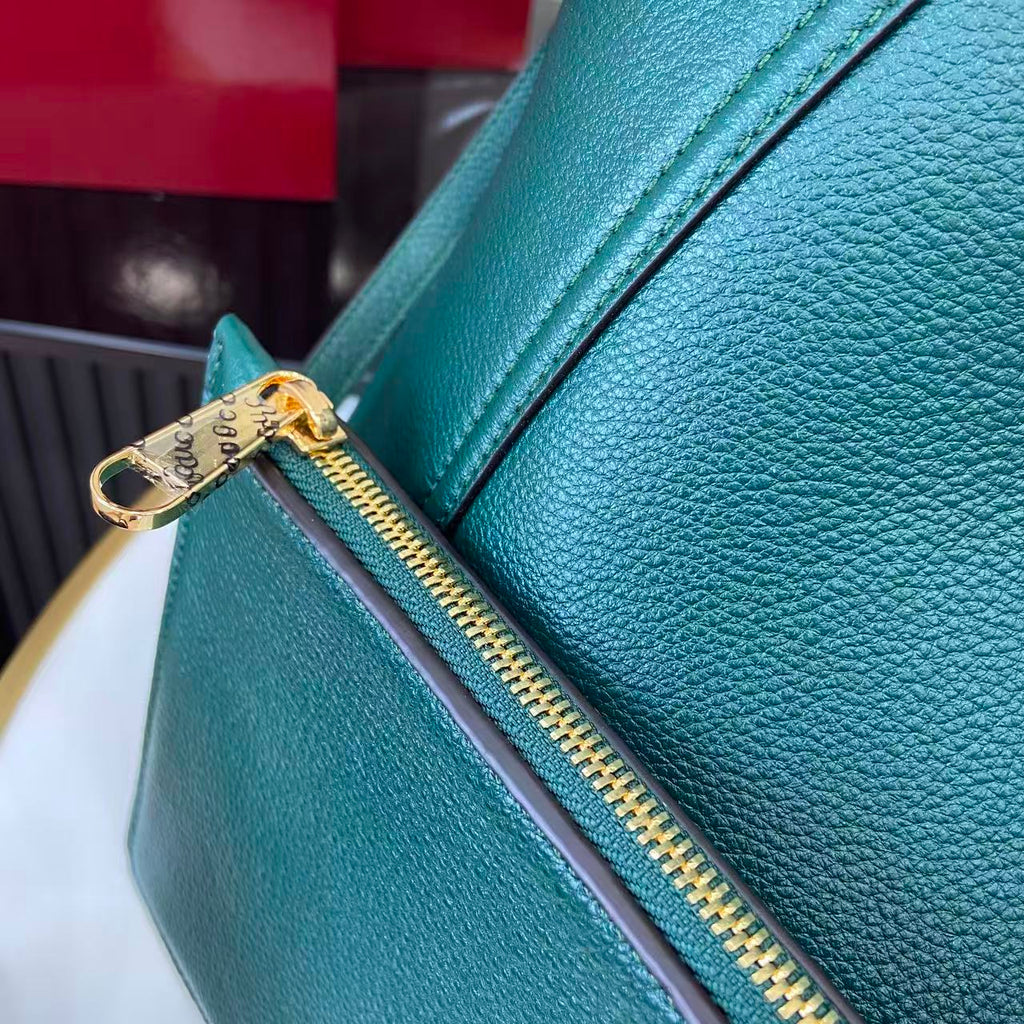 Softbit Style Deep Green Grained Leather Shoulder Bag