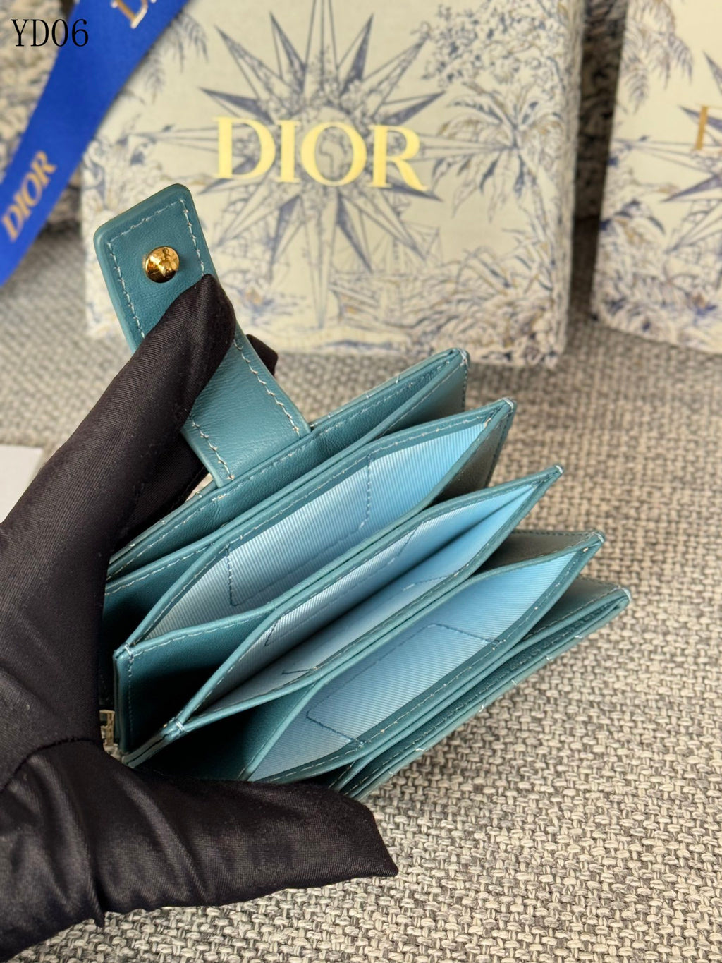 Quilted Leather Compact Wallet