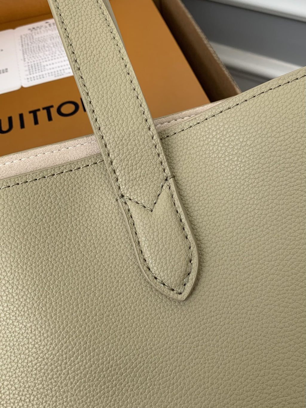 Calfskin Leather Tote Bag with Monogram Pouch