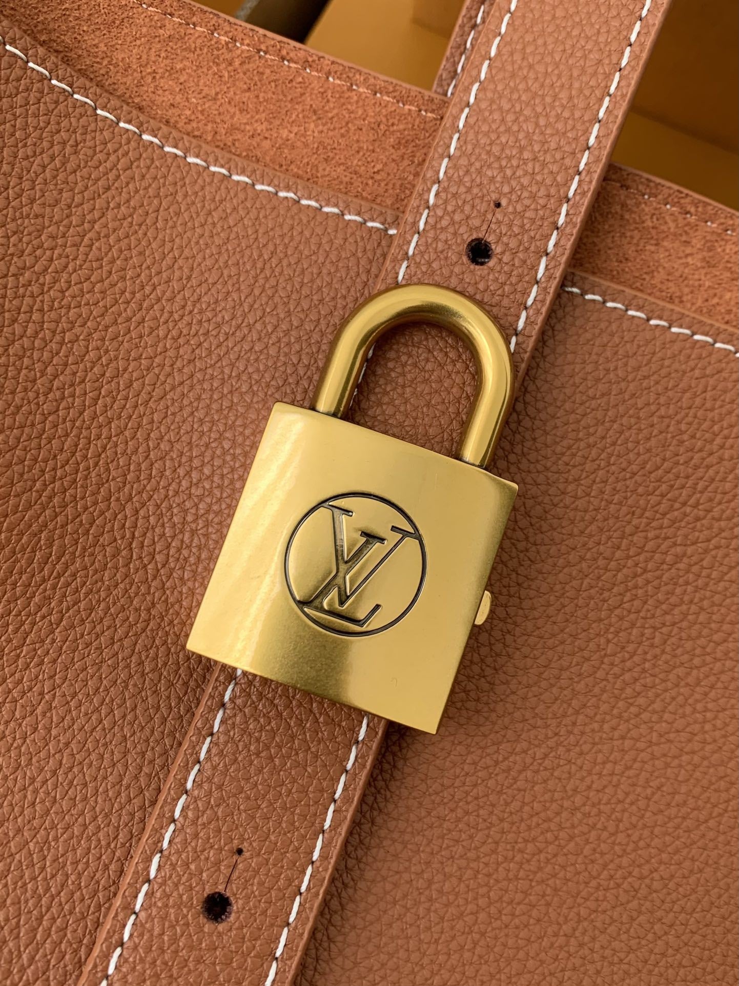 Calfskin Leather Tote Bag with Monogram Pouch