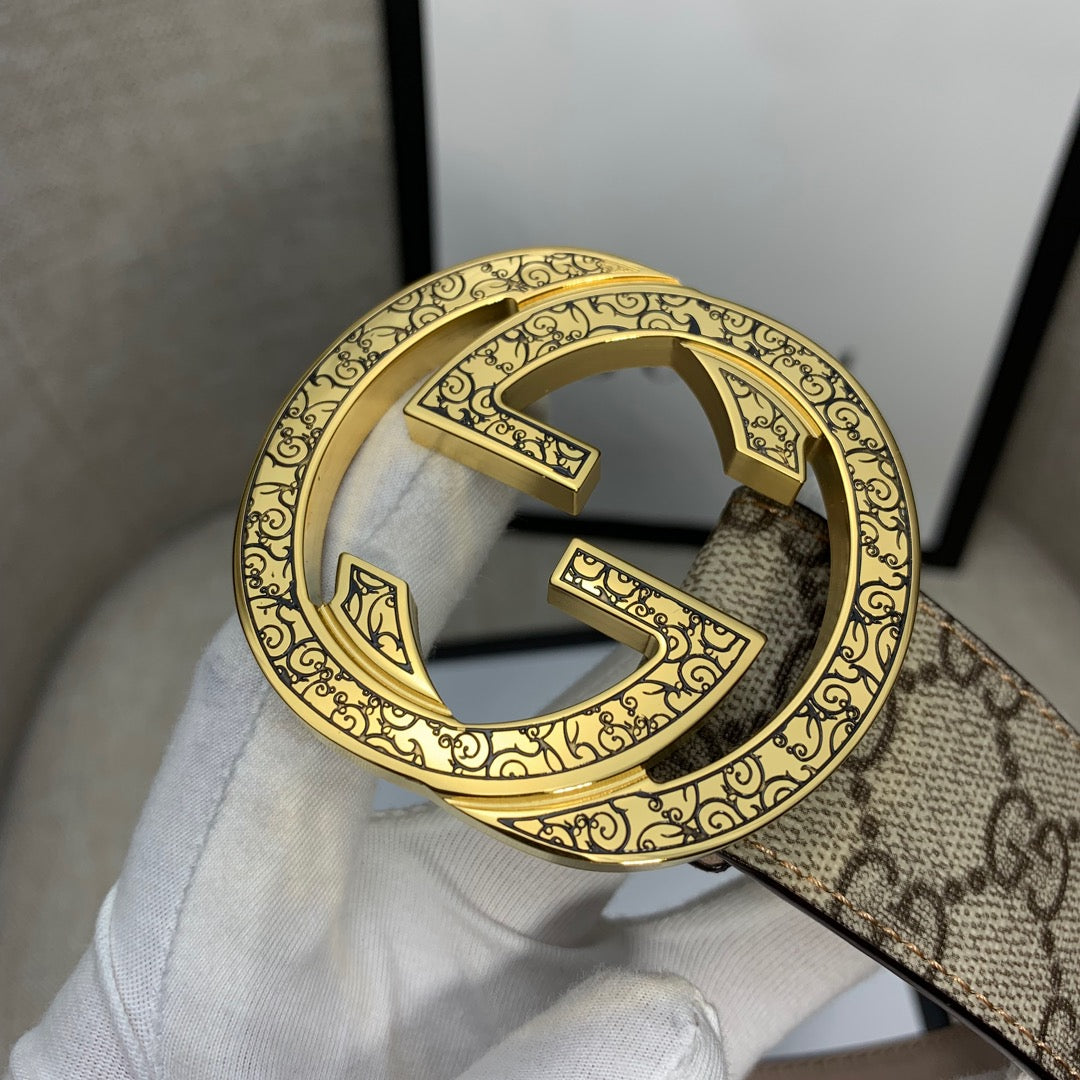 GG Supreme Canvas Belt with Gold-Tone
