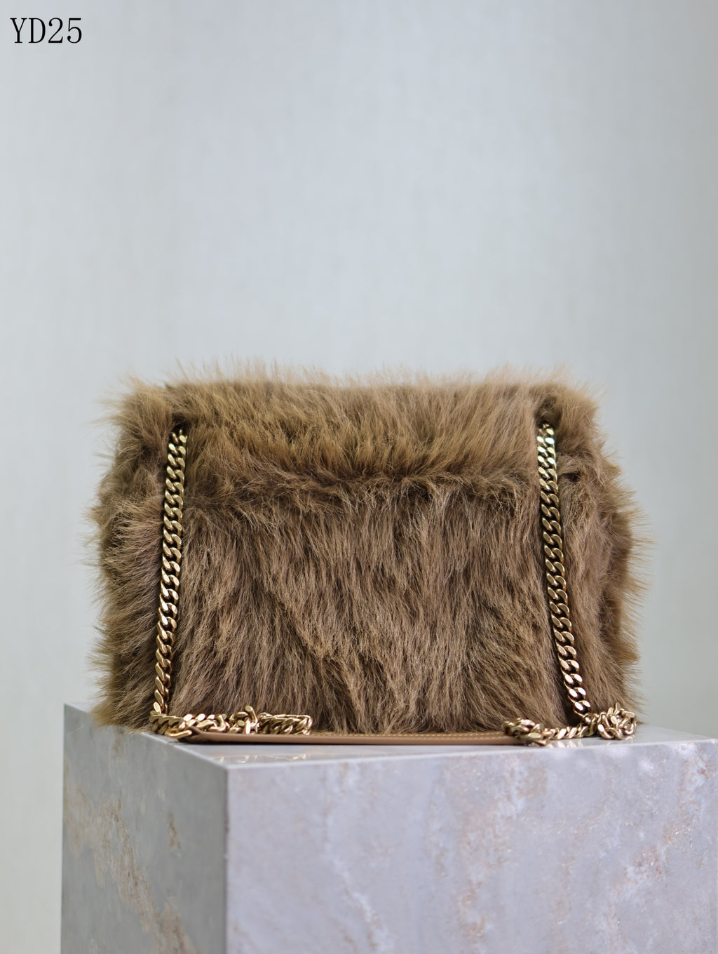 Niki Small in Shearling Bag