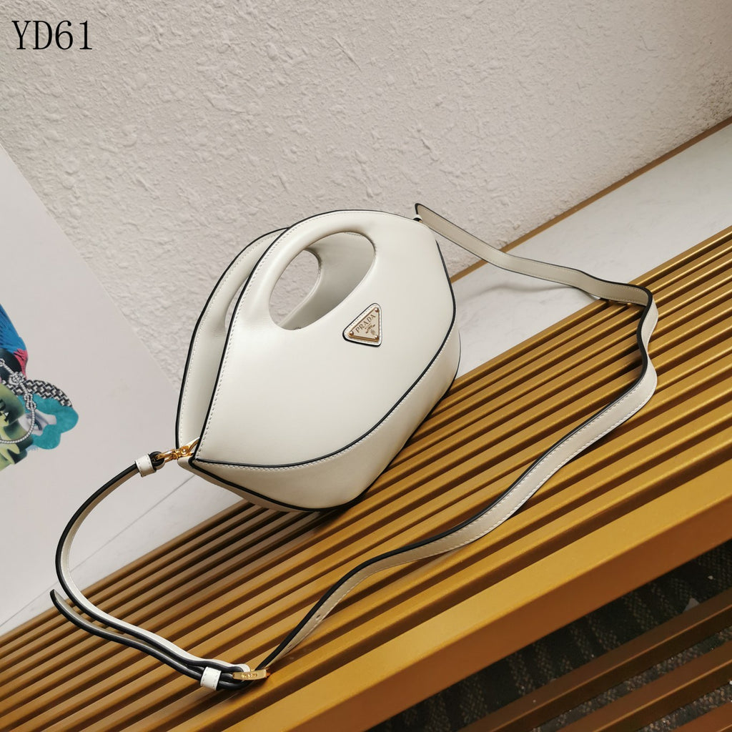 Triangle-Logo Leather Tote Bag