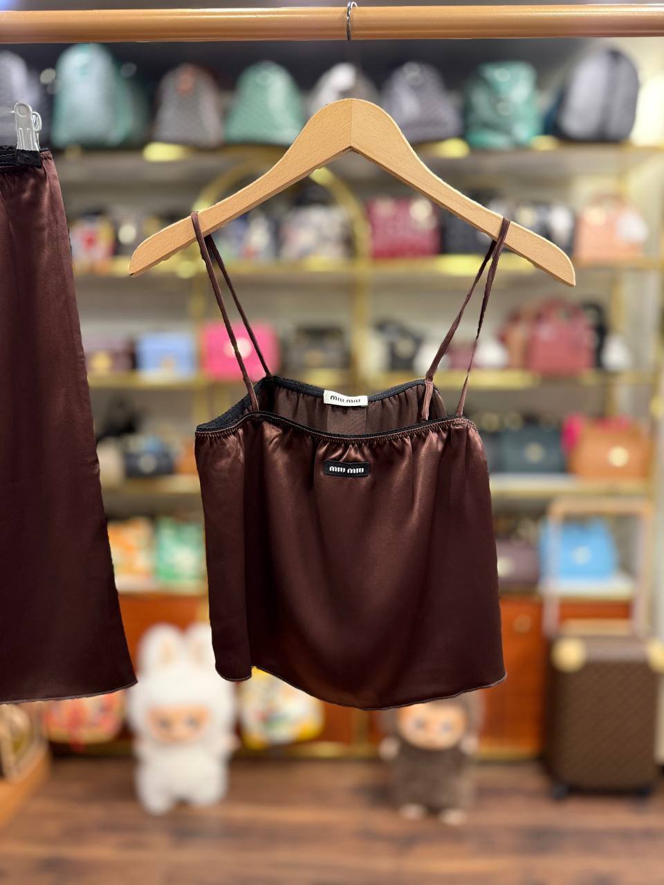 Satin Two-Piece Set – Chocolate Brown