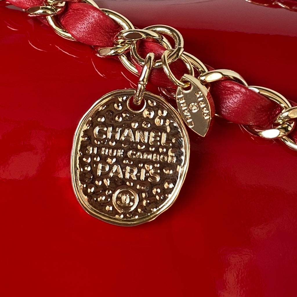 Camellia Patent Flap Bag