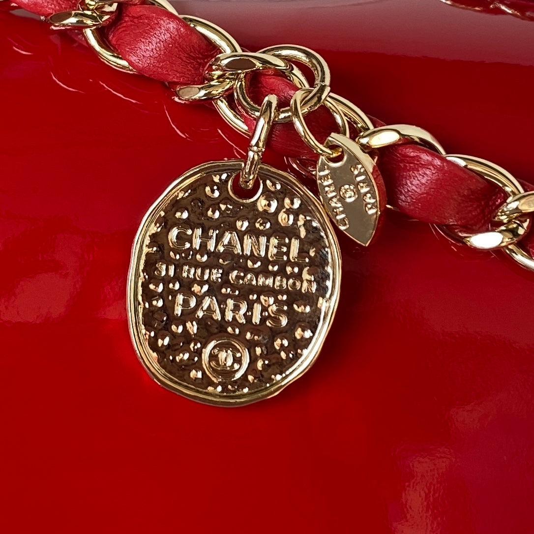 Camellia Patent Flap Bag