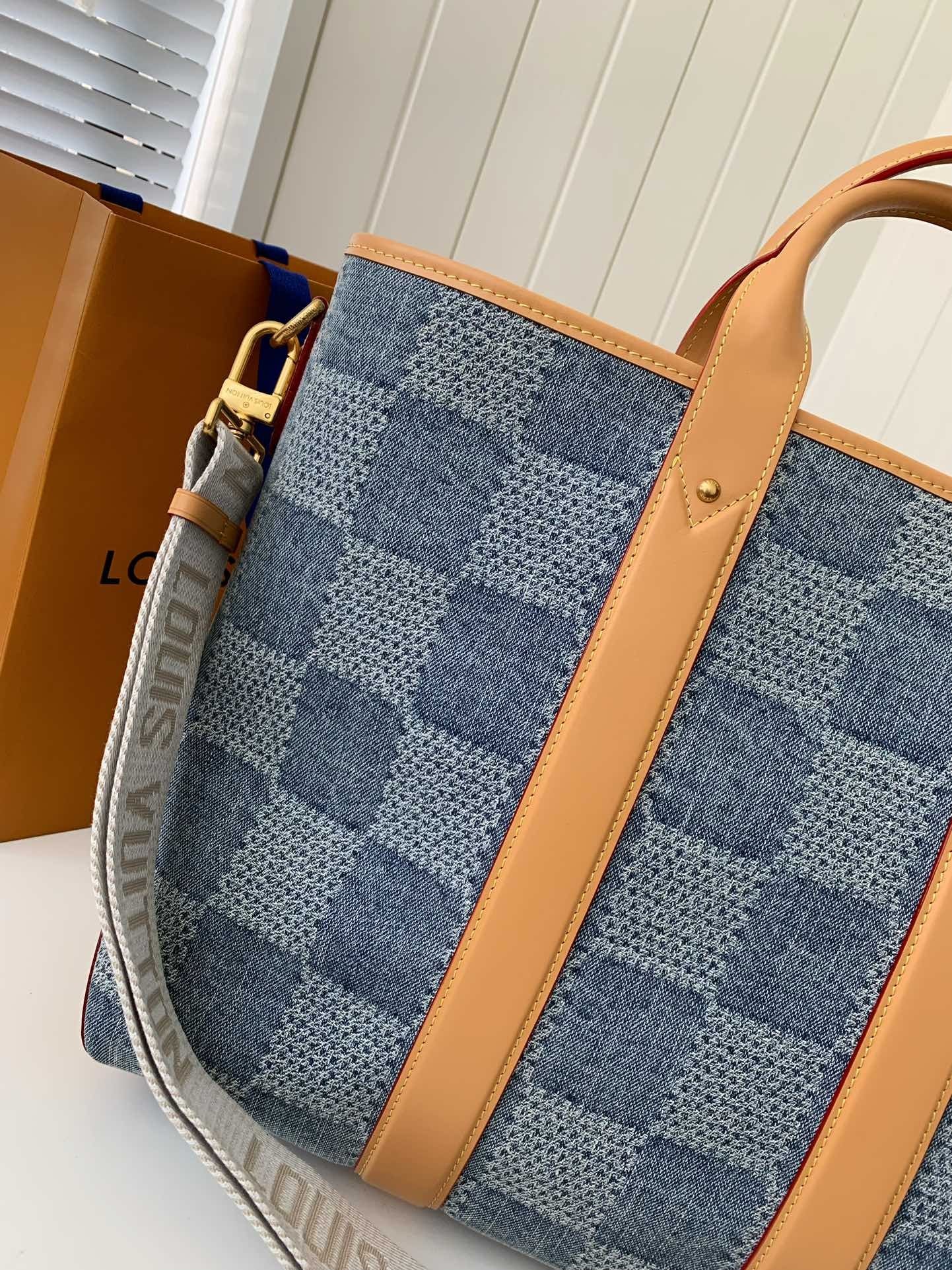 Denim Damier Tote Bag