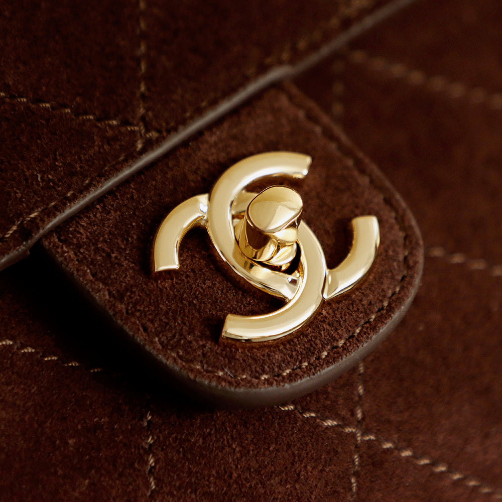 Quilted Suede Chain Shoulder Bag