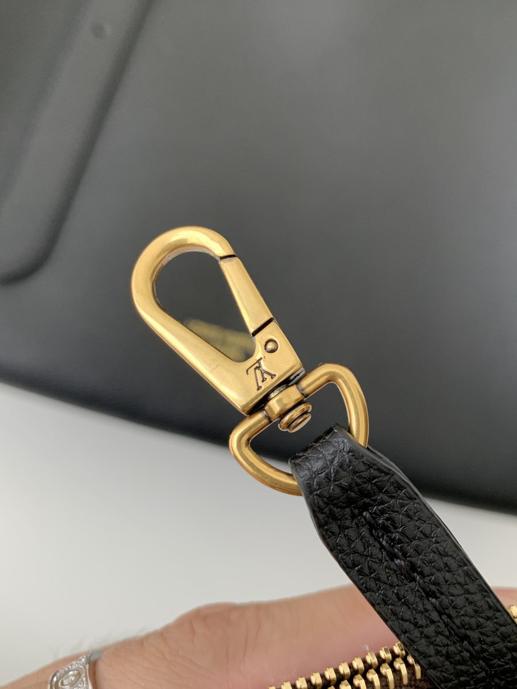 Calfskin Leather Tote Bag with Monogram Pouch