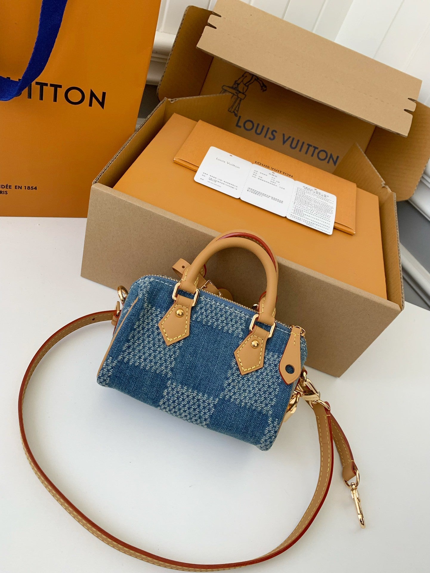 Mini Denim Damier Speedy Bag