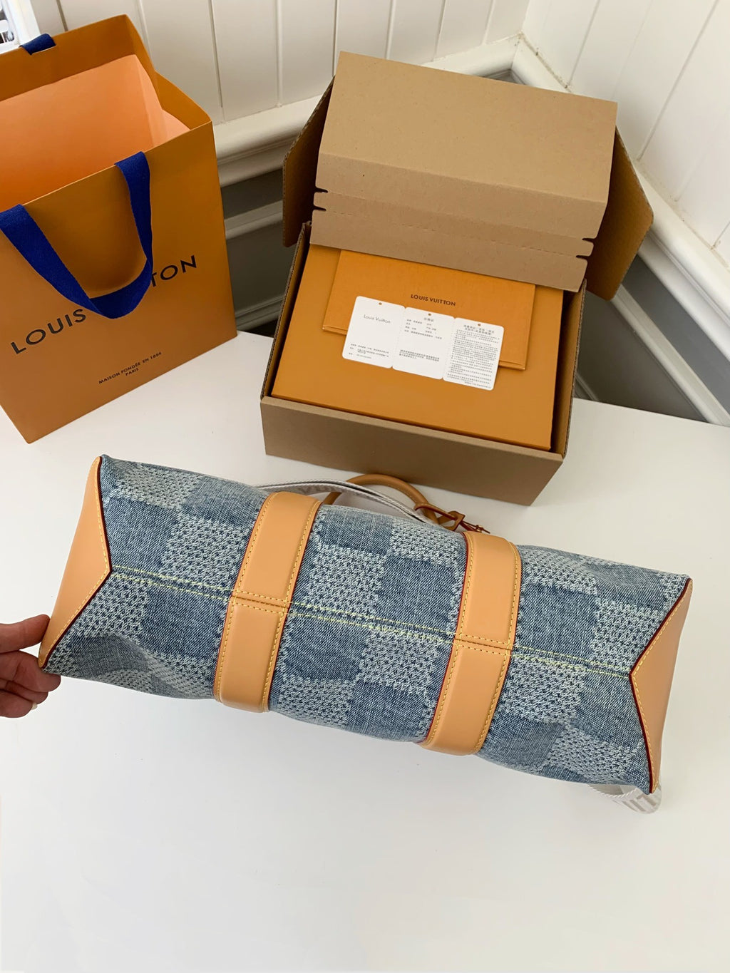 Denim Damier Tote Bag