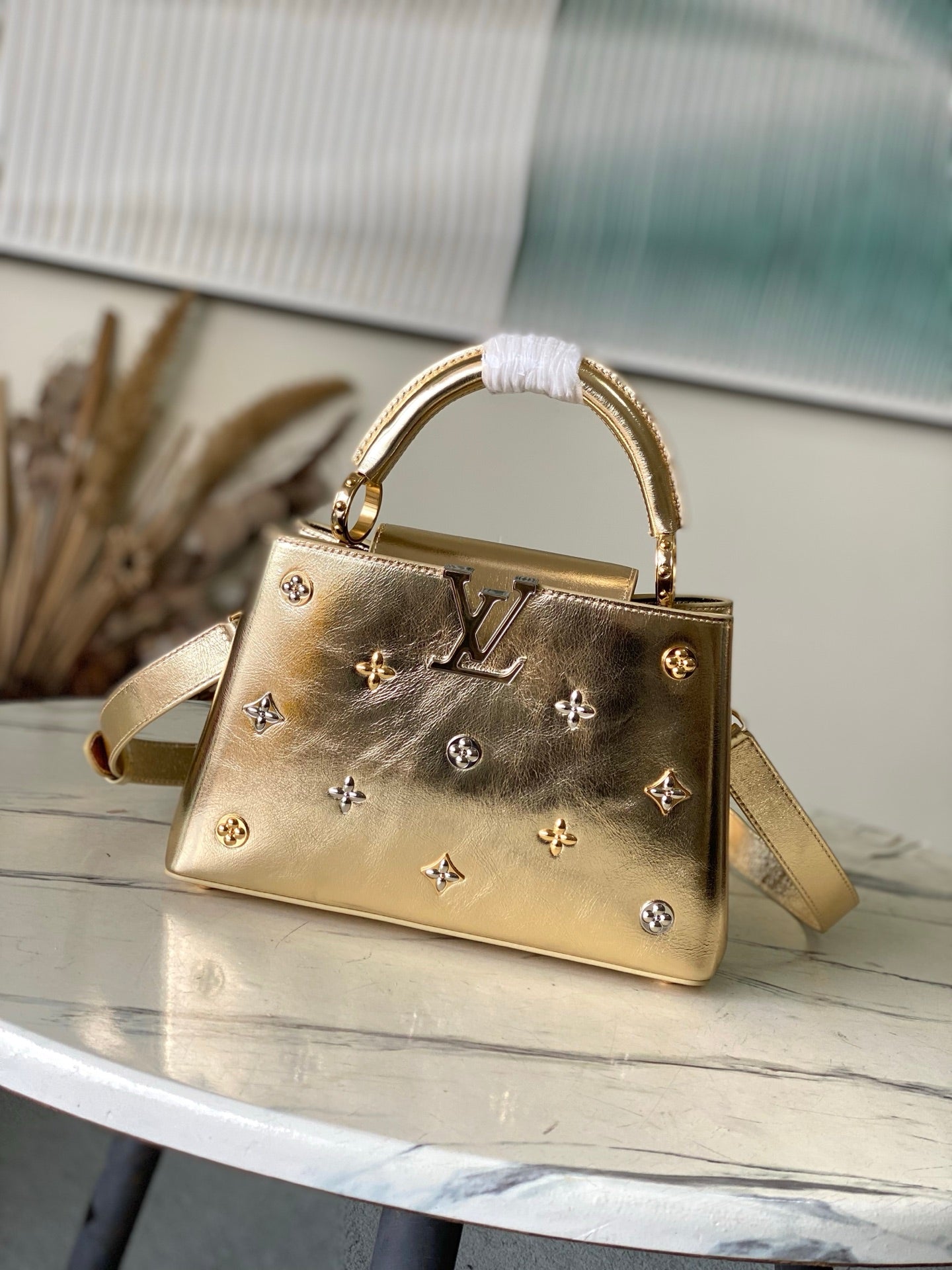 Capucines Mini Gold Star Bag