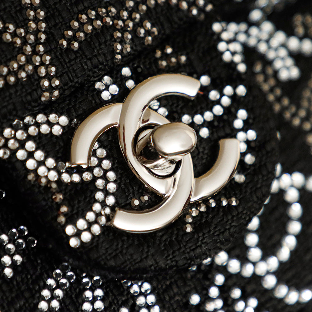 Crystal-Embellished Classic Flap Chain Shoulder Bag