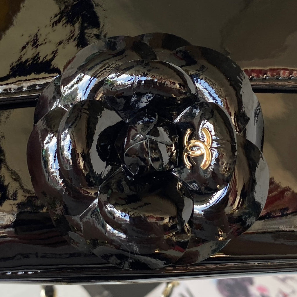 Camellia Patent Flap Bag