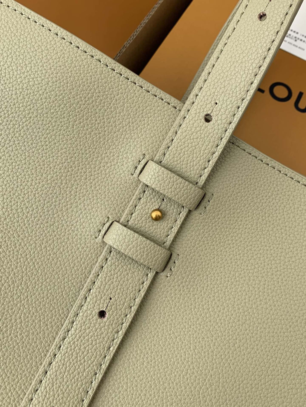 Calfskin Leather Tote Bag with Monogram Pouch