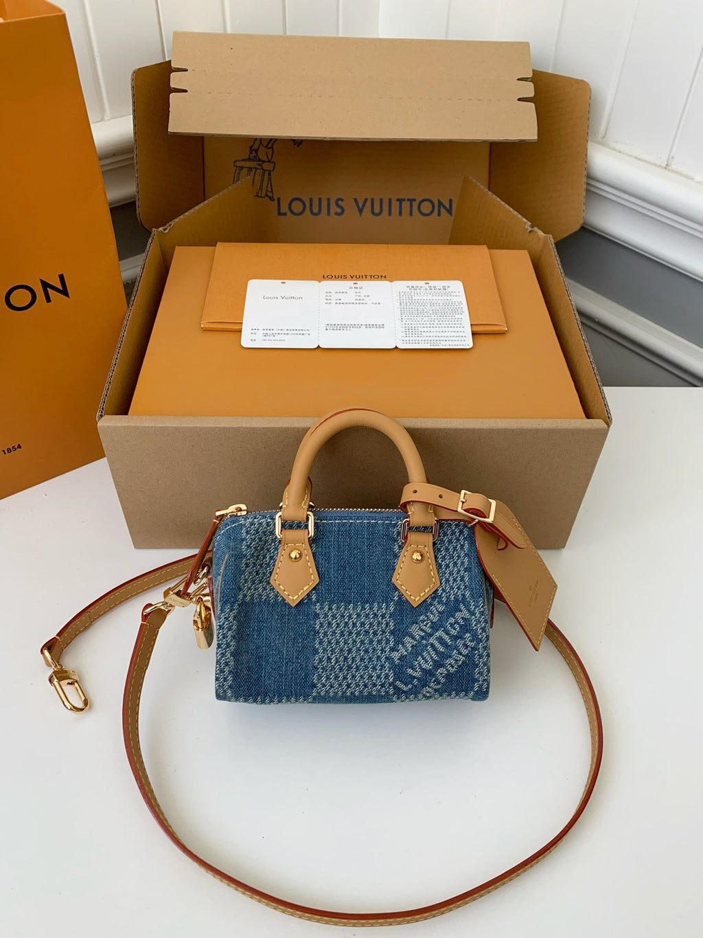 Mini Denim Damier Speedy Bag