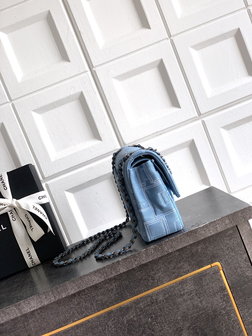 Denim Classic Flap Chain Shoulder Bag