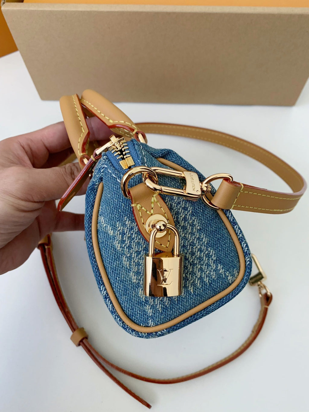Mini Denim Damier Speedy Bag