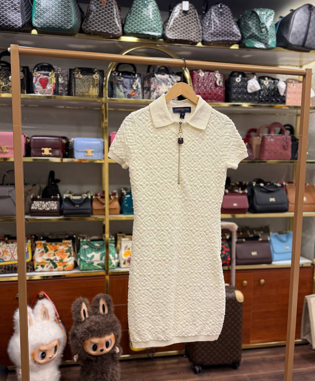 Monogram Flower Toweling Polo Dress