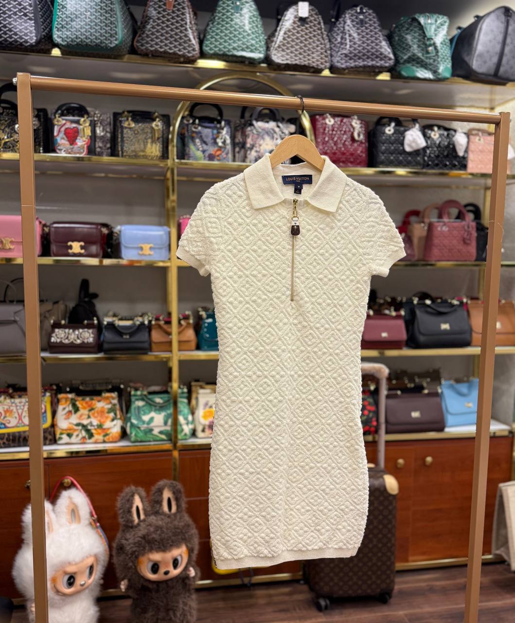 Monogram Flower Toweling Polo Dress