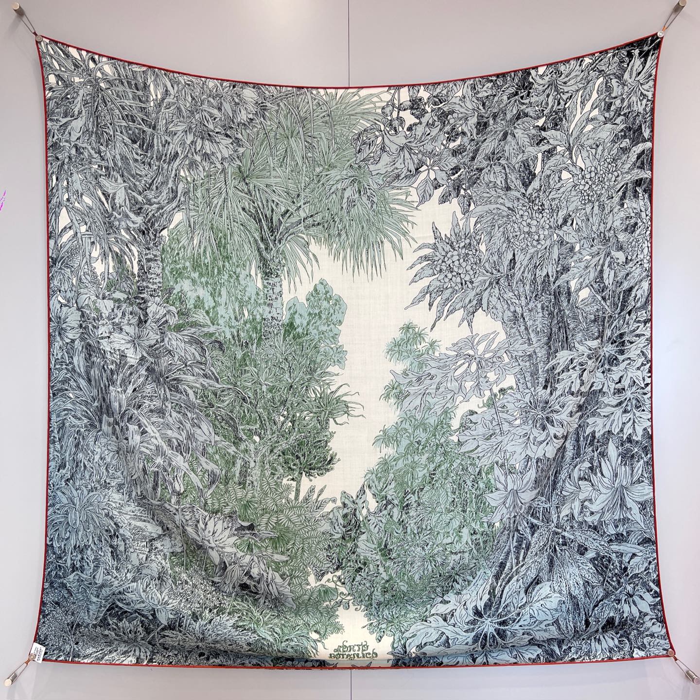 “Francois Houtin” Botanical Garden Cashmere & Silk Shawl 136 x 137 cm