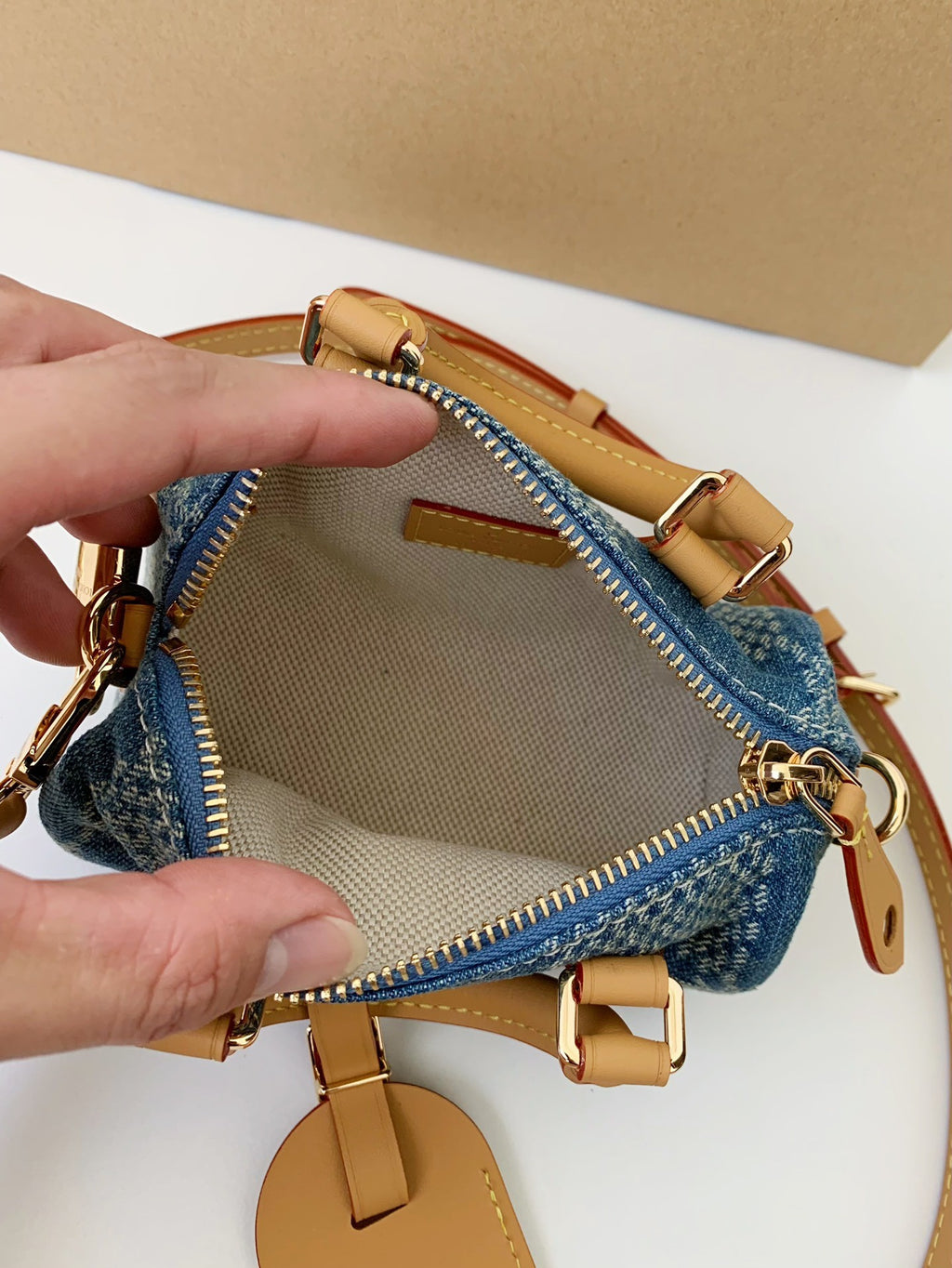 Mini Denim Damier Speedy Bag