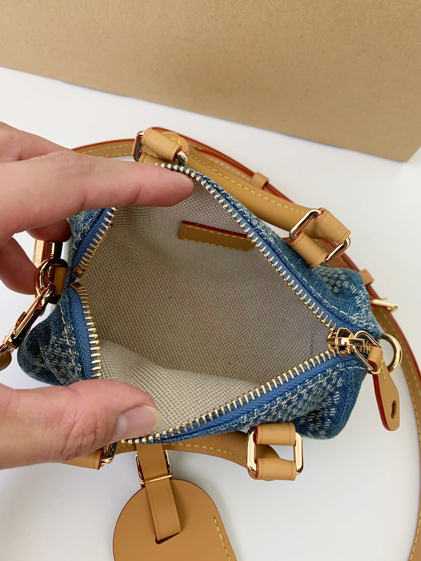 Mini Denim Damier Speedy Bag