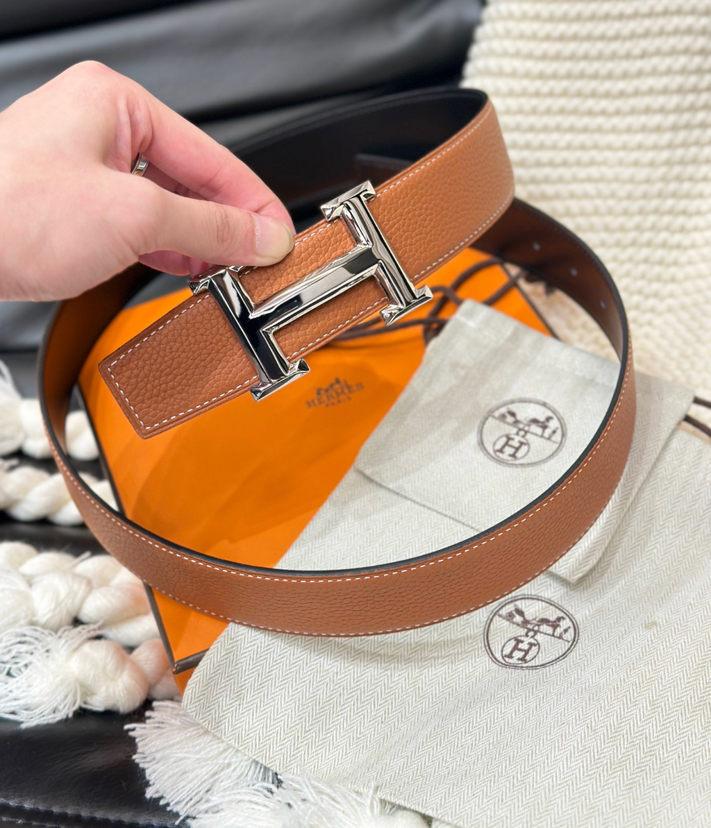 H Reversible Leather Belt