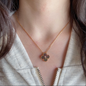 Alhambra Grey Mother of Pearl Clover Necklace with Center Stone