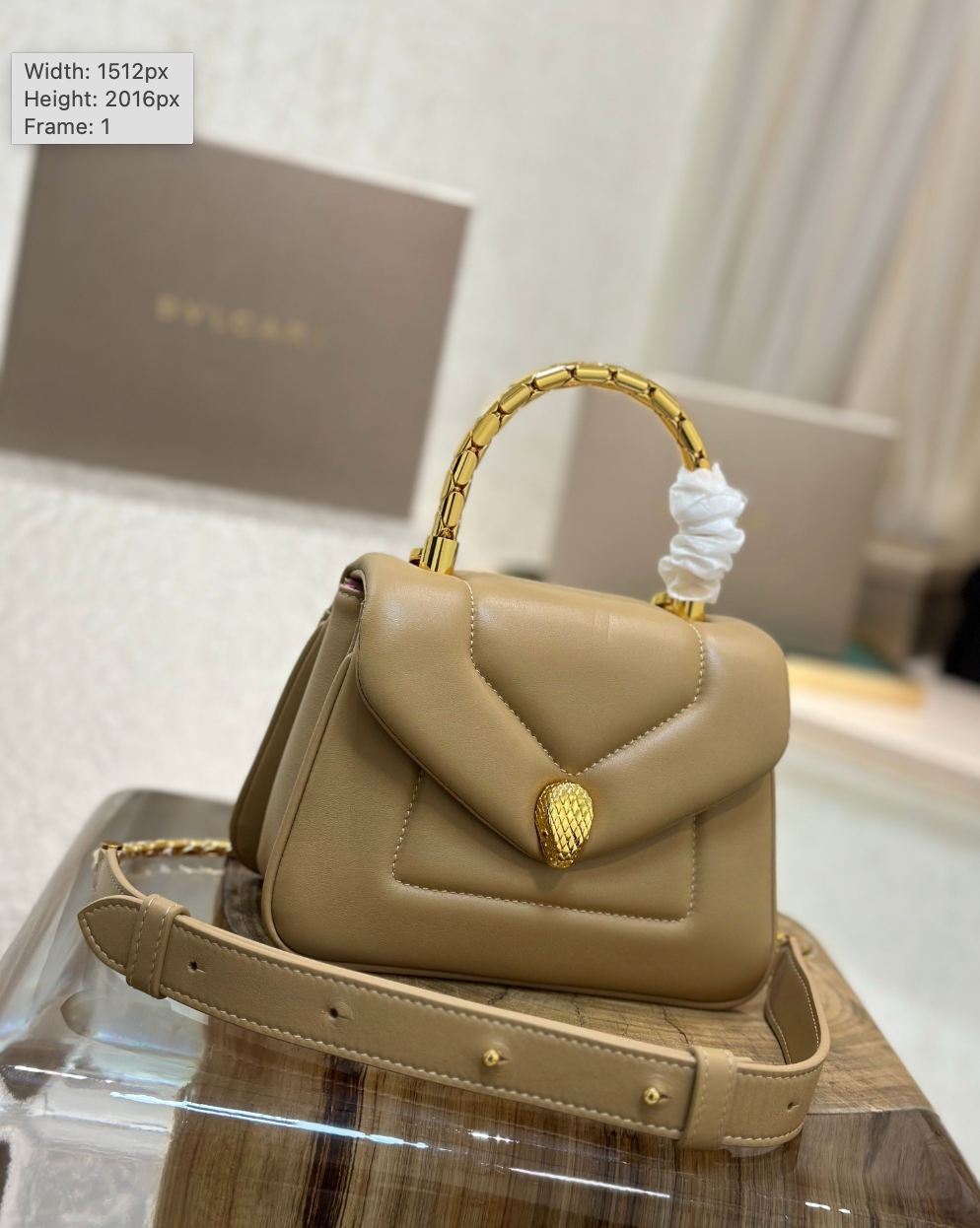 Serpenti Calfskin Leather Top Handle Bag