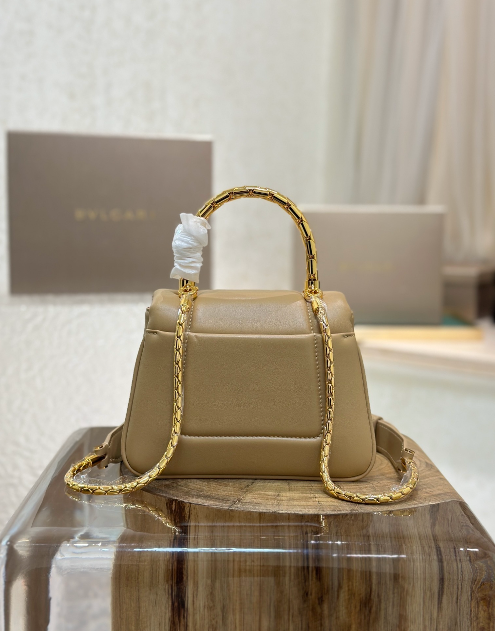 Serpenti Calfskin Leather Top Handle Bag