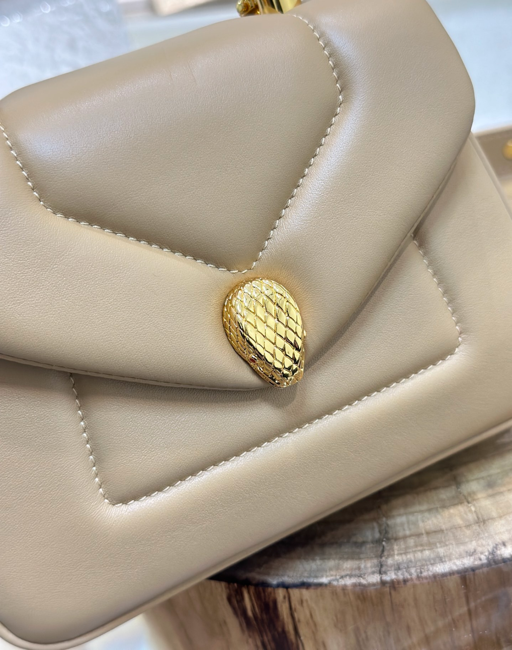 Serpenti Calfskin Leather Top Handle Bag