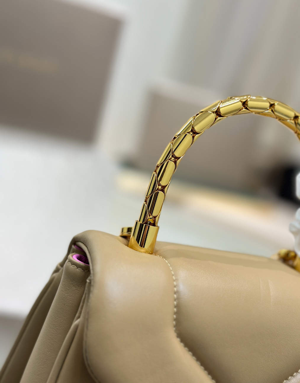 Serpenti Calfskin Leather Top Handle Bag