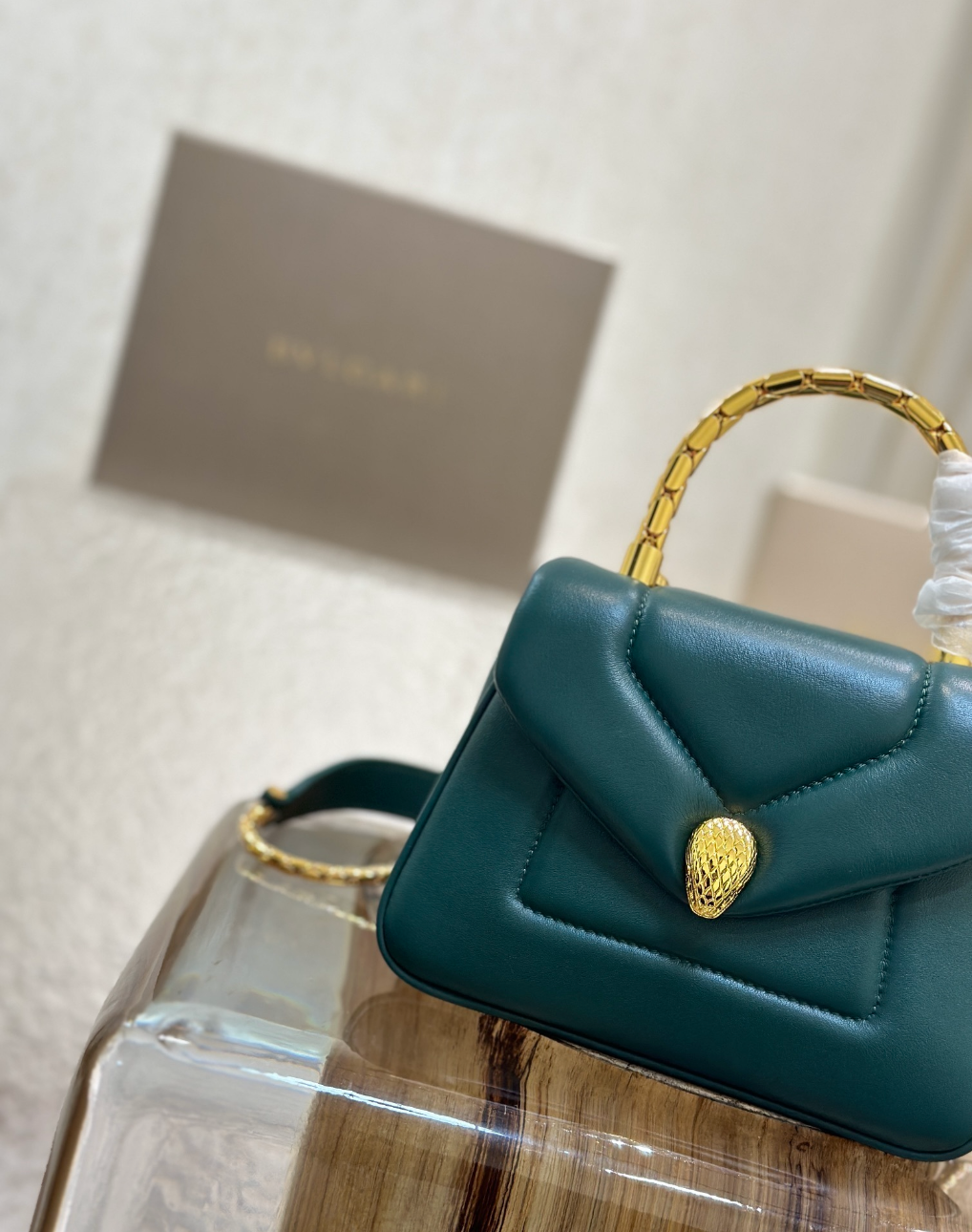 Serpenti Calfskin Leather Top Handle Bag