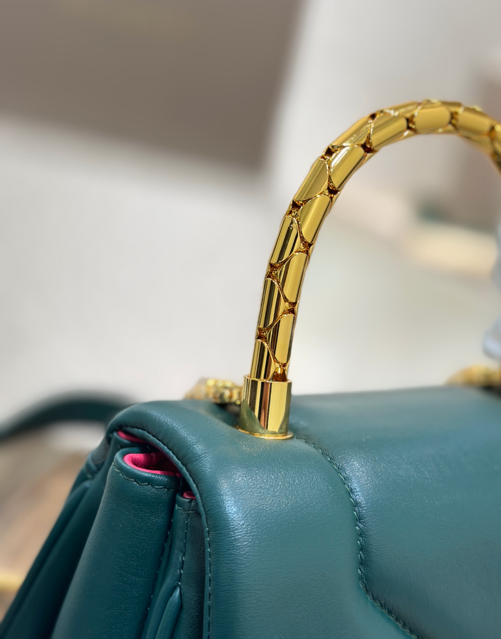 Serpenti Calfskin Leather Top Handle Bag