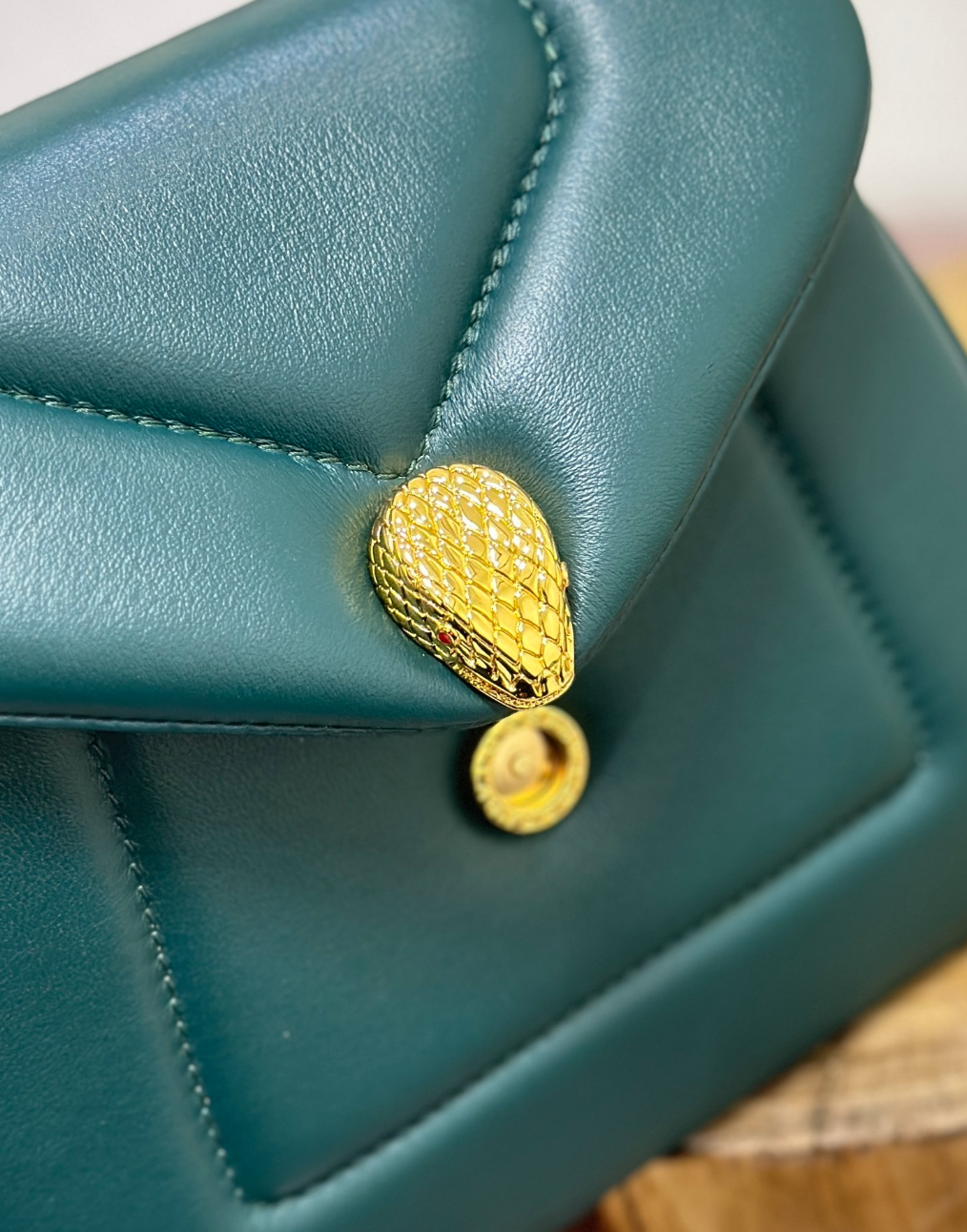 Serpenti Calfskin Leather Top Handle Bag