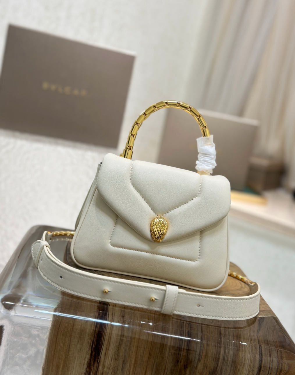 Serpenti Calfskin Leather Top Handle Bag