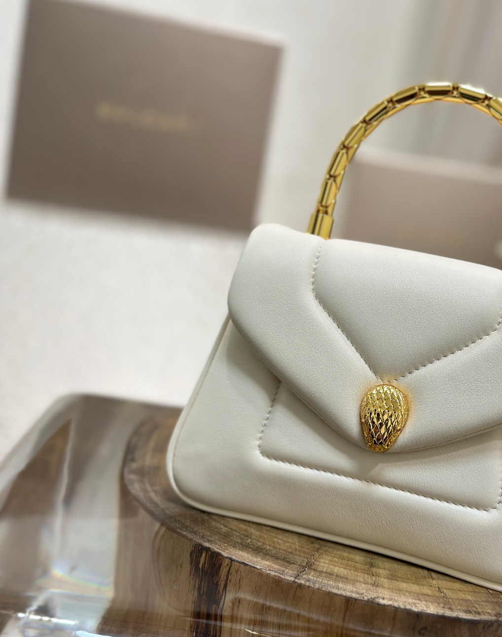 Serpenti Calfskin Leather Top Handle Bag