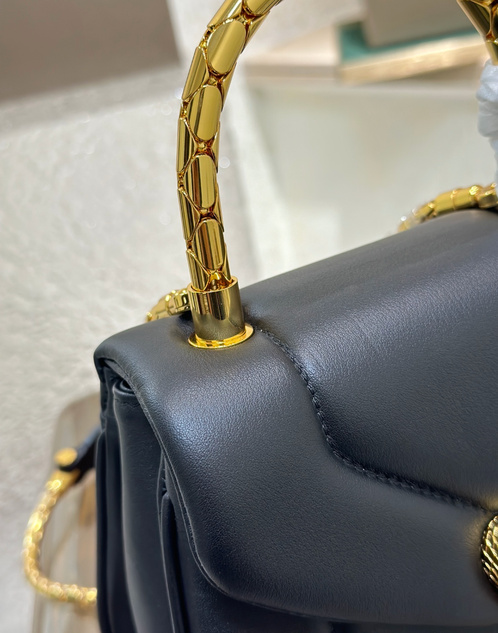 Serpenti Calfskin Leather Top Handle Bag