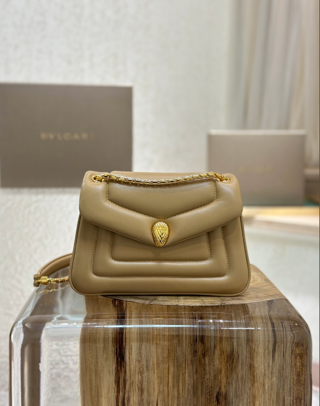 Serpenti Calfskin Leather Top Handle Bag