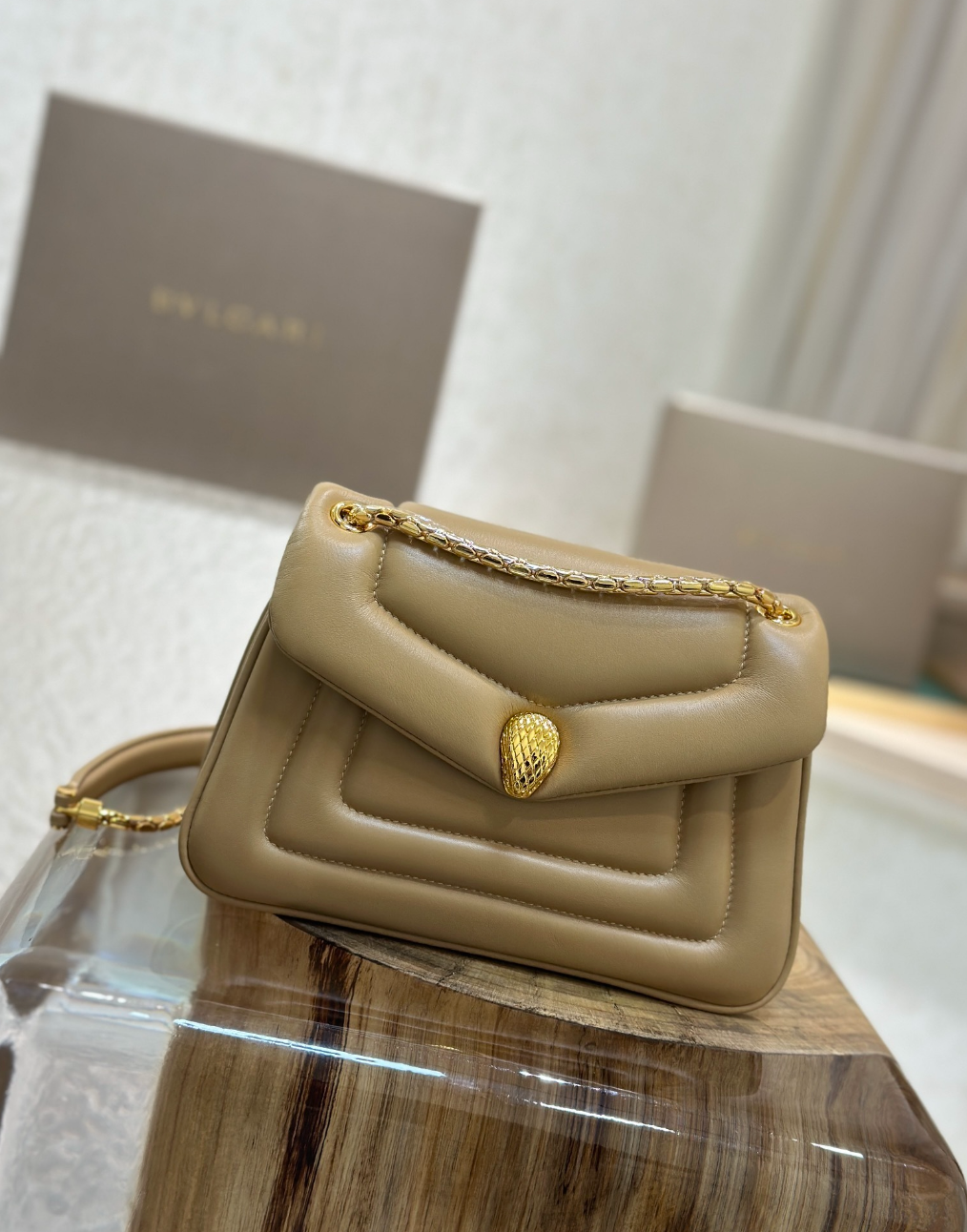 Serpenti Calfskin Leather Top Handle Bag