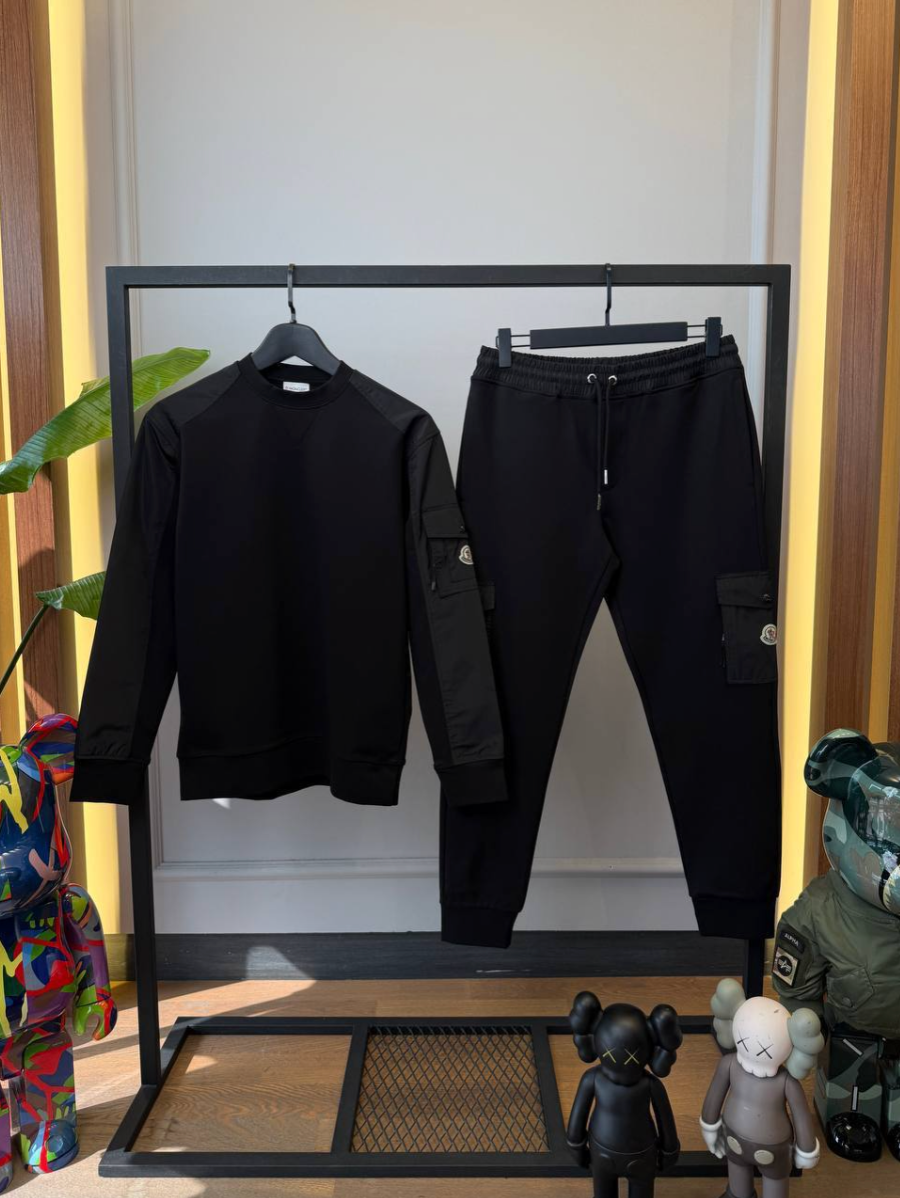 Cotton Blend Sweatshirt & Cargo Jogger Set