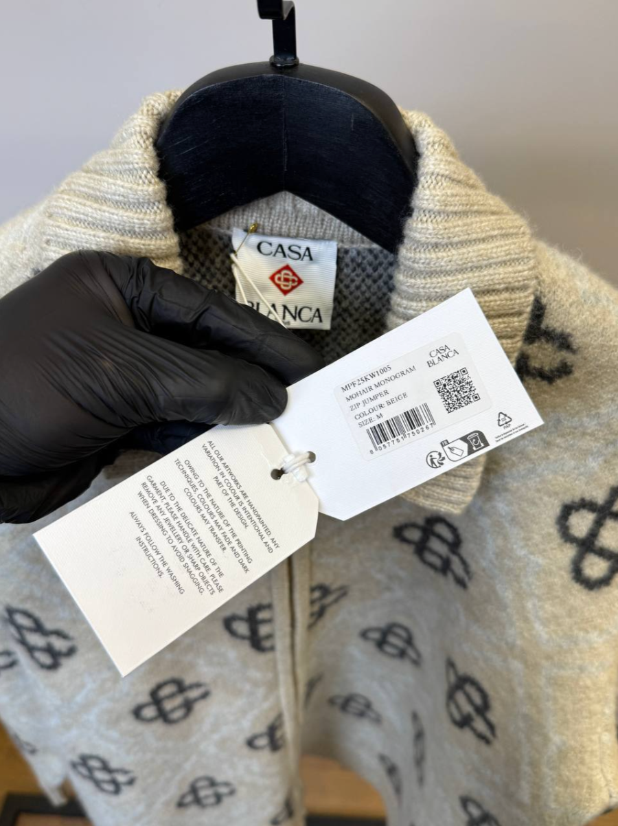 Pattern Zip-up Cardigan