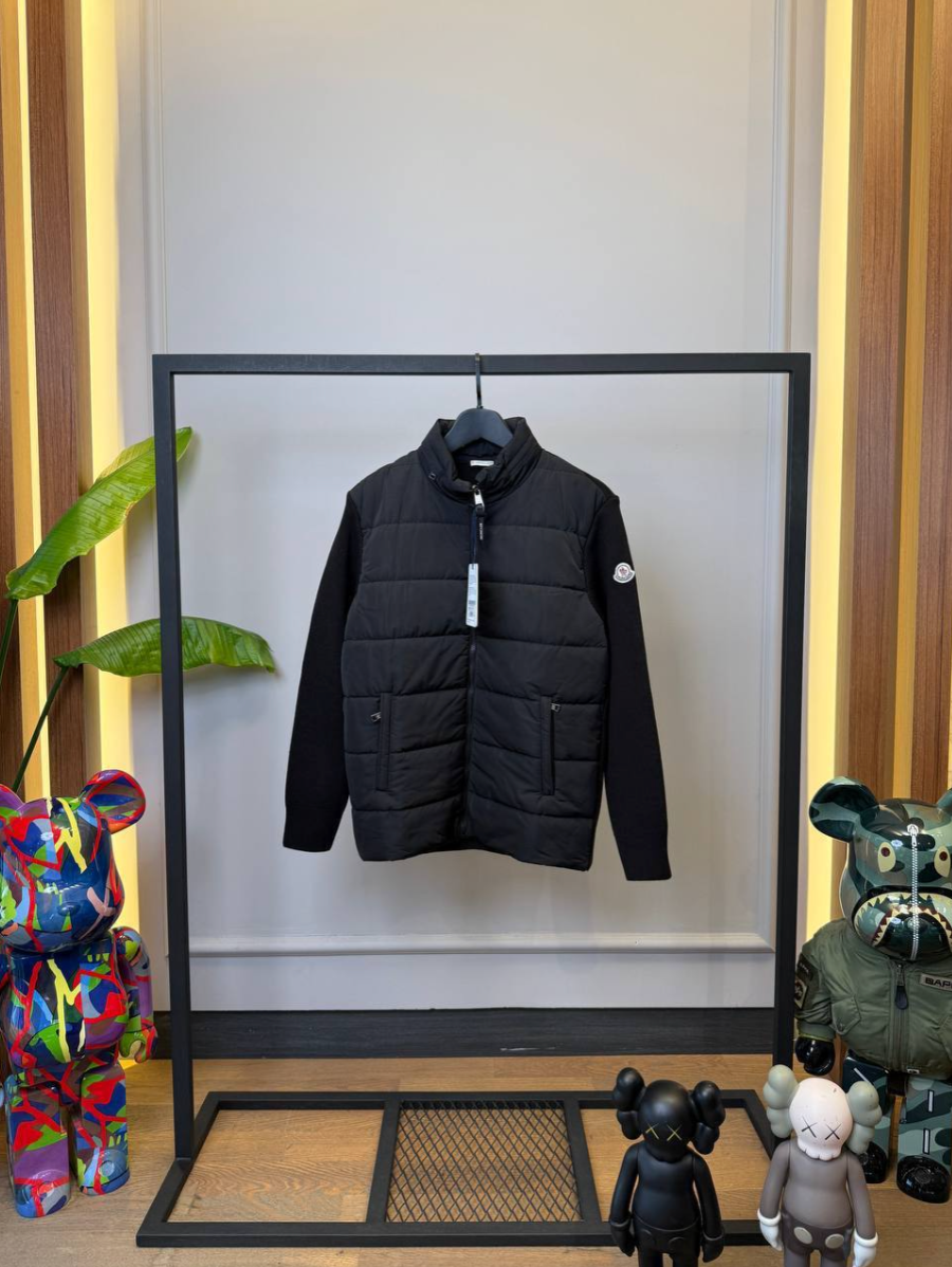 Black Quilted Garnish Coat