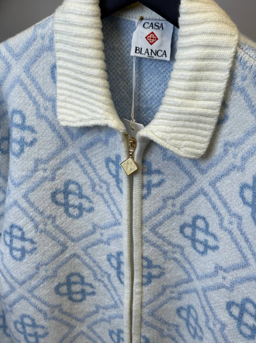 Pattern Zip-up Cardigan