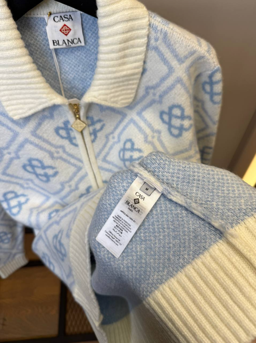 Pattern Zip-up Cardigan