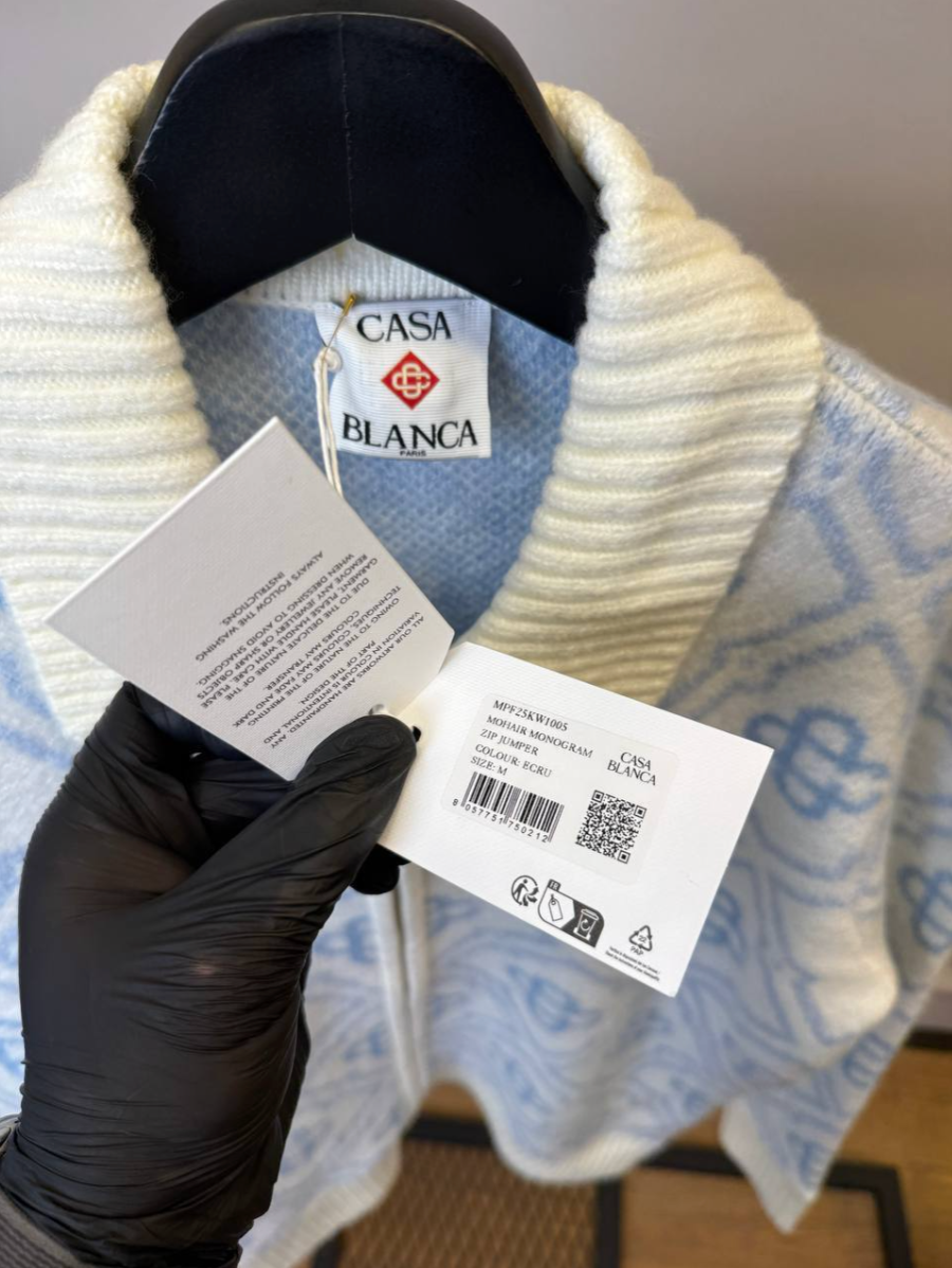 Pattern Zip-up Cardigan